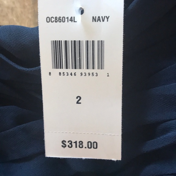 Tadashi Shoji Navy blue chiffon gown size 2 - Picture 5 of 7